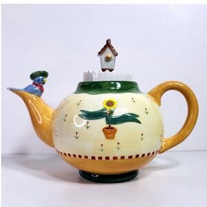 Vandor 1997 Pelzman Design Welcome Home Birdhouse Ceramic Teapot Vintage